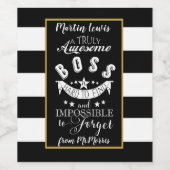 patron vin étiquette rayé monochrome noir et blanc (Étiquettes simples)