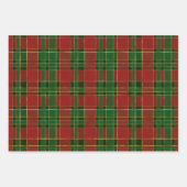 Patronen met rode, gouden en groene winterkerstpat inpakpapier vel (Voorkant)