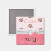  Patronen met Roze Rozen Vaatwasser Magneet (Voorkant / Achterkant)