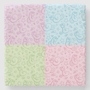 patronen met slangen stenen onderzetter