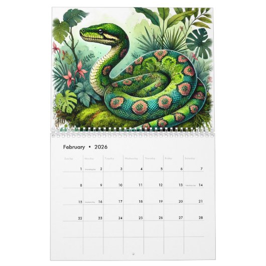 Patronen van Natuur - Oerwoud Dieren Kalender (Feb 2026)