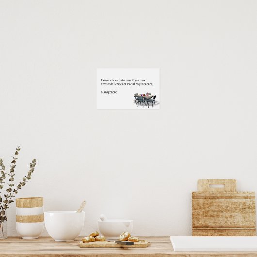 PATRONS ALIMENTATION ALLERGIE POSTER (Cuisine)