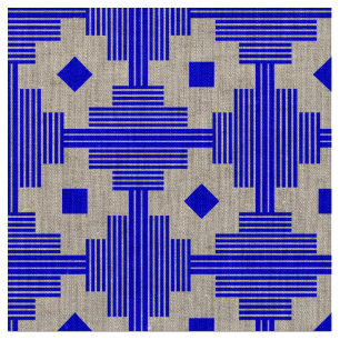 Patroon 061214 - Blauw met wit Stof