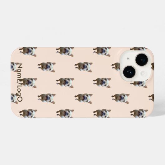 patroon_1_franse bulldog_1 iPhone case iPhone Hoesje (Achterkant horizontaal)