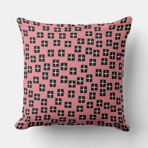 Patroon 270715 - zwart en wit op roze e3868f kussen