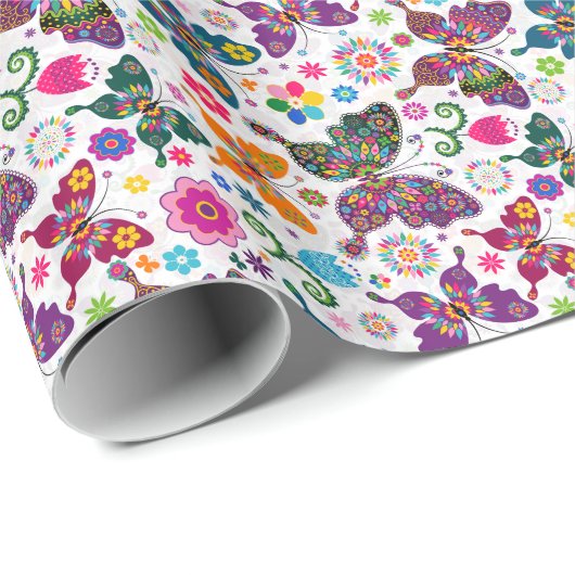 Patroon 2 van kleurrijke retroflectoren en bloemen cadeaupapier (Rol Hoek)