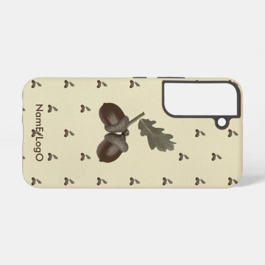 patroon_3_eikel_1 samsung galaxy hoesje (Achterkant horizontaal)