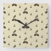 Patroon_4_Eikel_2 Vierkante Klok (Voorkant)