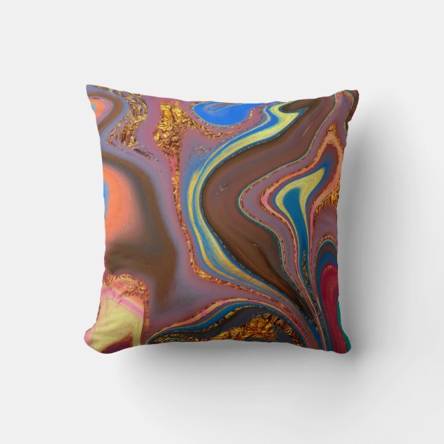 patroon abstract bruin kussen (Voorkant)