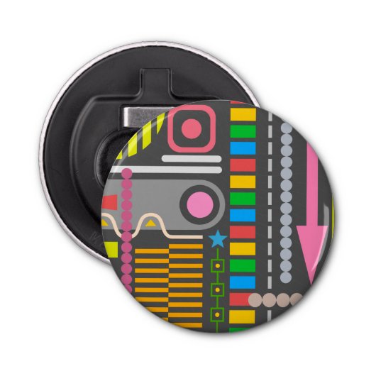 Patroon abstract Technology Control Panel Button Flesopener (Voorkant)