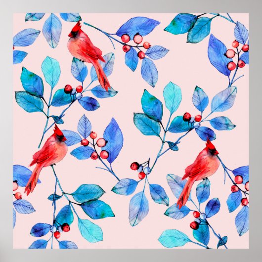 patroon achtergrond abstract rood caleidoscoop ont poster (Voorkant)