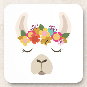 Patroon Alpaca & Flowers Bier Onderzetter