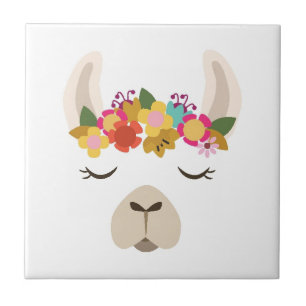 Patroon Alpaca & Flowers Tegeltje