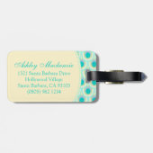 Patroon aqua mintgroene genaamde bagtag bagagelabel (Achterkant horizontaal)