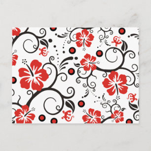 Patroon ARTs - hibiscus decor Briefkaart