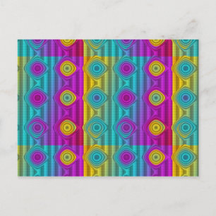 Patroon ARTs - streept 3D gekleurd 20 Briefkaart