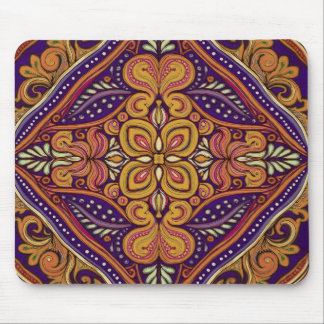 Patroon Batik geel blauw Muismat