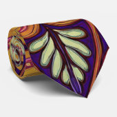 Patroon Batik geel blauw Stropdas (Opgerold)