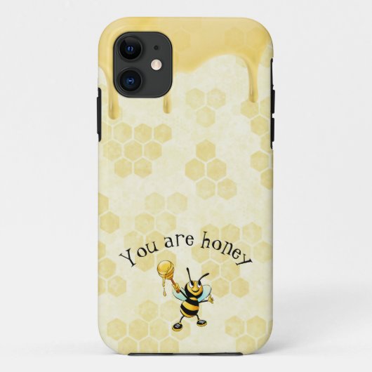Patroon bijen honingraat iPhone Case (Achterkant)