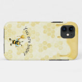 Patroon bijen honingraat iPhone Case (Achterkant (horizontaal))