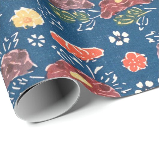  Patroon Bingata: Pioenen en kleine... Cadeaupapier (Rol Hoek)