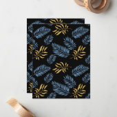 Patroon bladeren 17 notitiekaartje (Voorkant / Achterkant in situ)