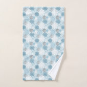 Patroon blauw en zilver wintersneeuwvlokken bad handdoek (Handdoek)