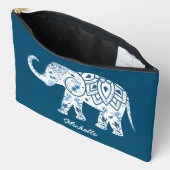 Patroon Blauwe Olifant Gepersonaliseerd Etui (Open)