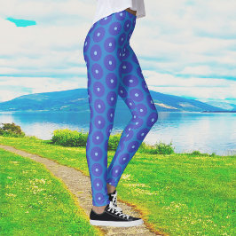 Patroon blauwe schijven op leggings