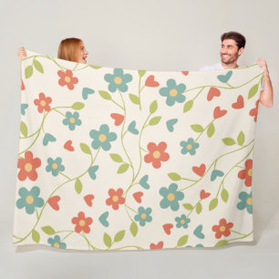 Patroon Bloemen Fleece Deken