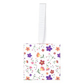 patroon bloemen- kubus ornament (Voorkant)