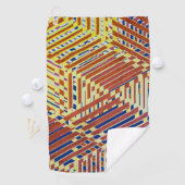 Patroon bruin, marine, geel golfhanddoek (Insitu)