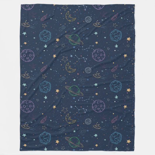 patroon buitenkant ruimteelementen fleece deken (Voorkant)