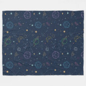 patroon buitenkant ruimteelementen fleece deken (Voorkant (Horizontaal))