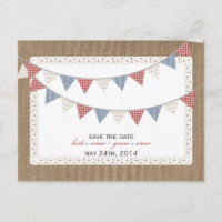 Patroon Bunting Burlap Geïnspireerd Save the Date