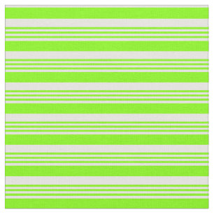Patroon Chartreuse en White Lines/Stripes Stof