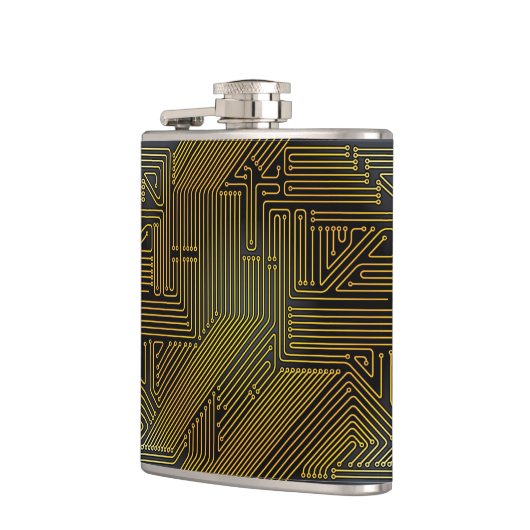 Patroon computercircuit heupfles (Links)