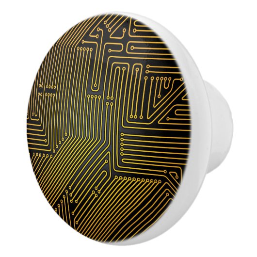 Patroon computercircuit keramische knop (Rechts)