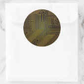 Patroon computercircuit ronde sticker (Tas)