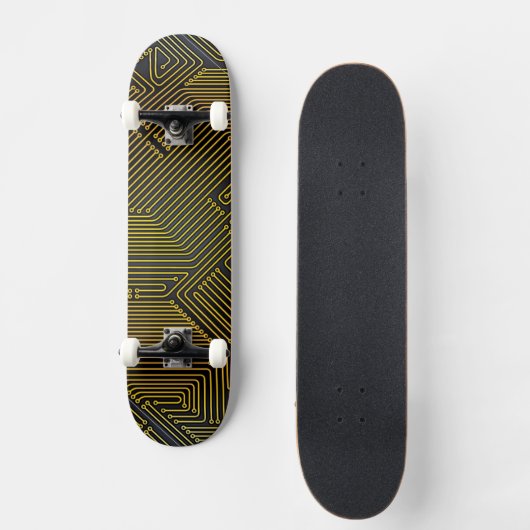 Patroon computercircuit skateboard (Voorkant)