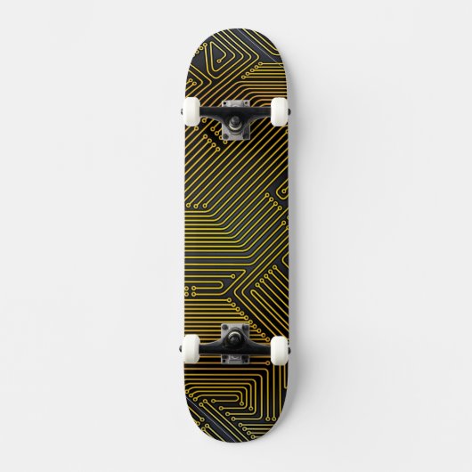 Patroon computercircuit skateboard (Voorkant)