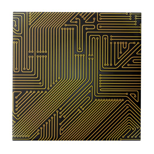 Patroon computercircuit tegeltje (Voorkant)