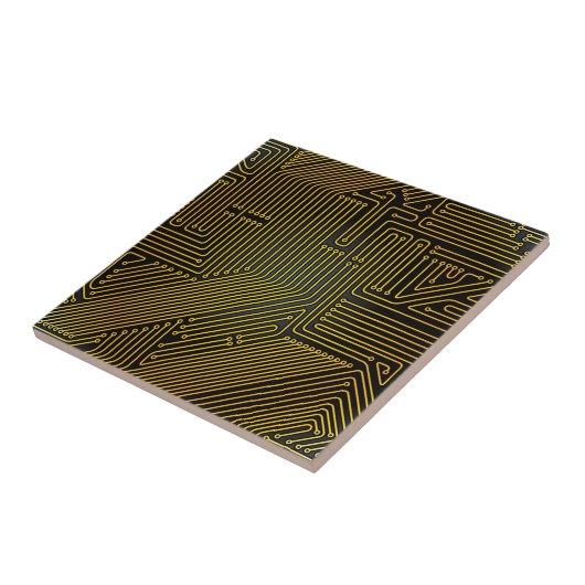 Patroon computercircuit tegeltje (Zijkant)