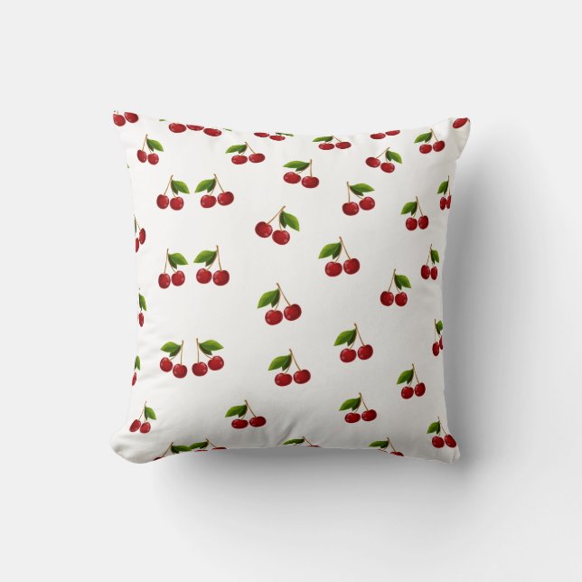 Patroon Coquette CherryThrow Pillow Kussen (Voorkant)