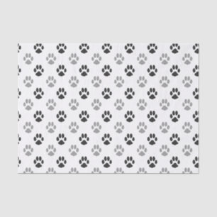 Patroon Cute Black and White Paw Prints Tissuepapier
