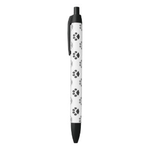 Patroon Cute Black and White Paw Prints Zwarte Inkt Pen