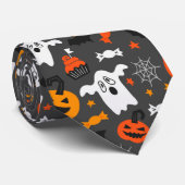patroon Cute Halloween-symbolen Stropdas (Opgerold)