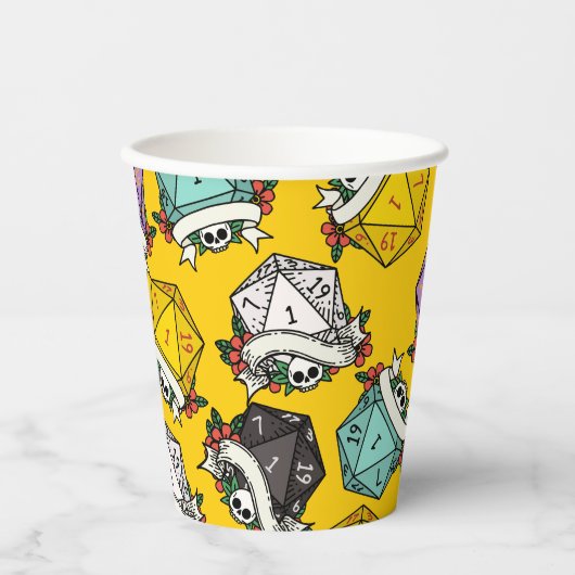 Patroon D20-apparaatset Papieren Bekers (Voorkant)