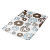 Patroon donuts, blauwe donuts, bruine donuts badmat (Gekanteld)