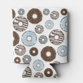 Patroon donuts, blauwe donuts, bruine donuts blikjeskoeler (Achterkant)